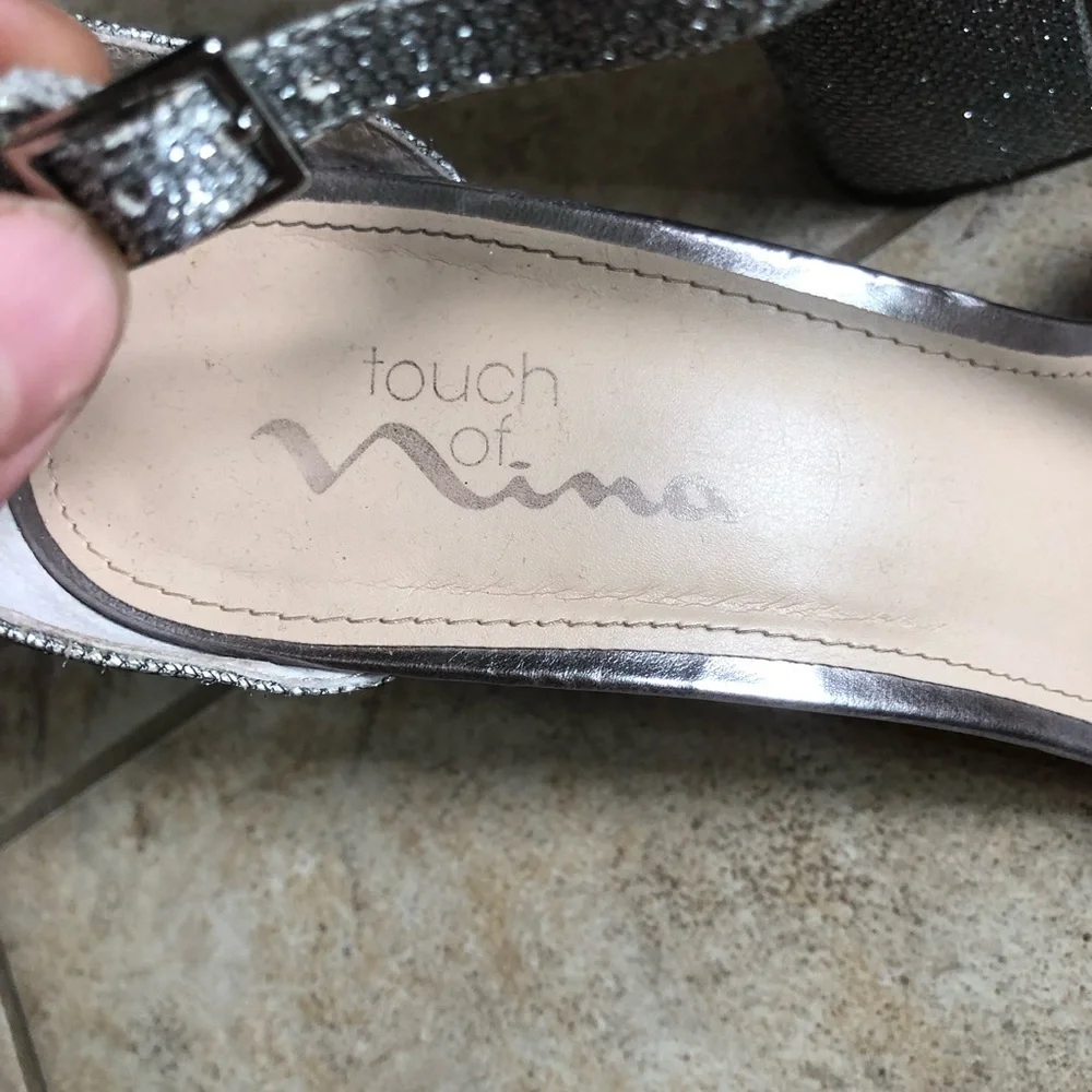Touch of Vienna Glittering Silver Heels Summer Outing Formal Event - Picture 9 of 11